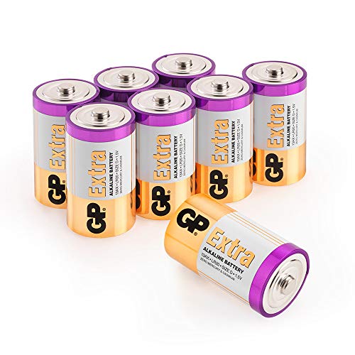 8 Piles D (LR20) 1.5V - GP Batteries Extra - Superbe Temps de Fonctionnement - LR20 / 13A / 1.5V / MN1300