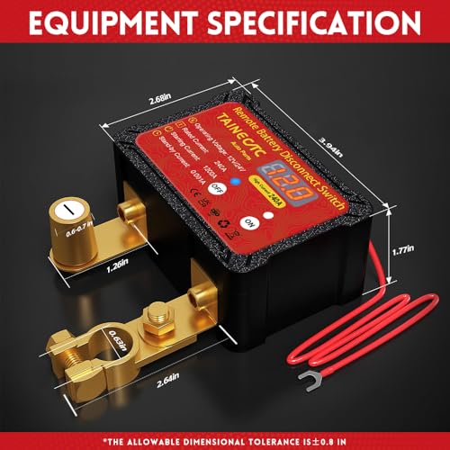image for TAINECTC Remote Battery Disconnect Switch 12V 240A with Led Voltage Di