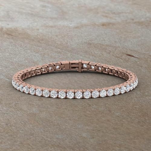 Image of 2 to 7 Carat Natural Diamond Tennis Bracelet for Women in 14K Gold (7 Inch) - IGI Certified (I1-I2 Clarity)