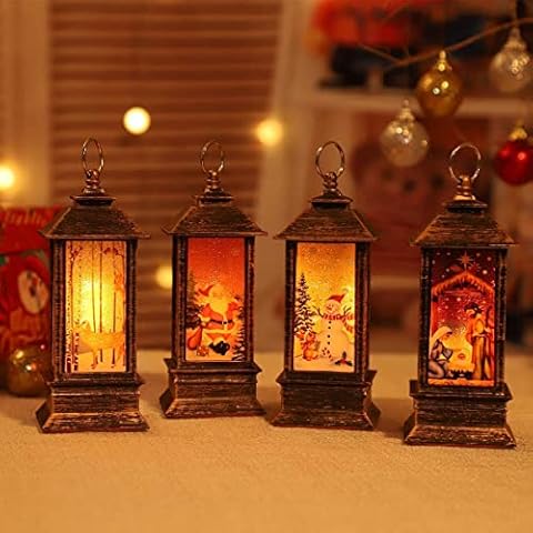 Snow Globe Lantern Decoration Snowman, Family Christmas Musical Snow Globes for Home Decoration,Waterproof Flashing Fairy Lights for Christmas Tree Garden Bedroom Parties Cover
