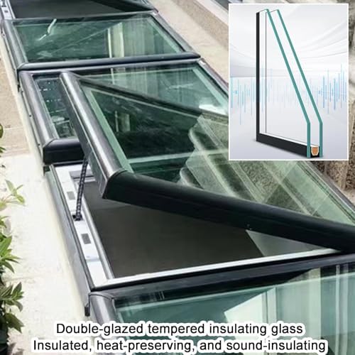 Remote Control Roof Skylight with Rain Sensor, Ventilated Window for Sunroom, Garage, Basement, and Attic - Perfect for Home Improvement Projects