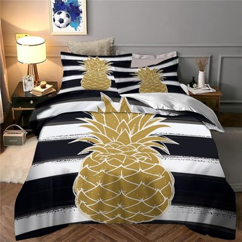 Housse de couette 3D mosaïque dorée 200x200cm géométrique