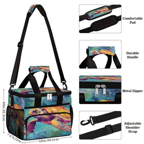 Ocean Turtle Insulated Picnic Backpack Lunch Box for Women Men Picnic Basket Tote Lunch Bag Picnic Bag Portable Lunch Bags for Picnic, Beach, Work, Trip,Office, Camp Turtle Print
