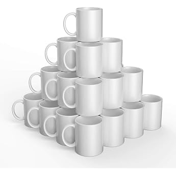 36 Ceramic Customisable Mugs White 340 ml - Cricut