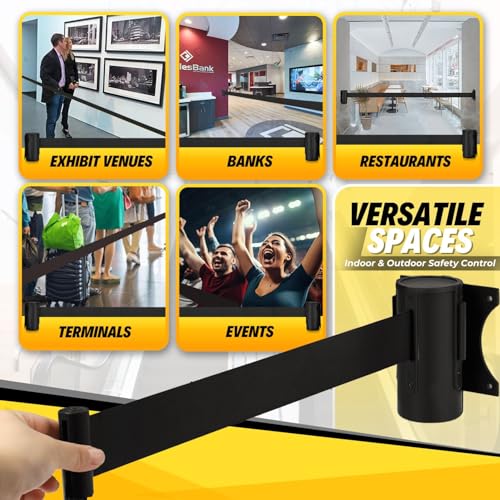 Barrière murale rétractable pour gestion de file d'attente en magasin