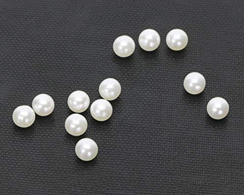 Shapenty Plastic No Holes Round Pearl Beads Bulk for Vase Filler Table Scatter Wedding Birthday Party Home Decoration Lipstick Eyeliner Makeup Brush Holder Art Craft Beads, 1000PCS (Ivory, 6mm)