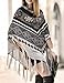 QZUnique Women's Batwing Sweater Pullover Wrap Shawl Poncho Cape Pashmina Knitted Tassels Edge Waves