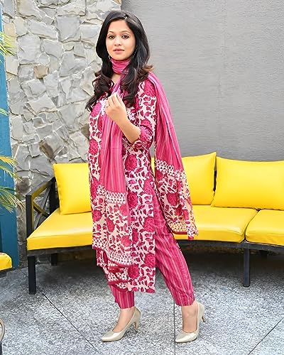 Image of KLOSIA Women Floral Printed Kurta and Pant Set with Printed Dupatta