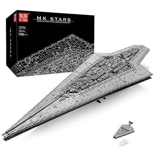 Mould King 13134 7588pcs Weltraumzerstörer, 1,34 Meter Langer St Star Destroyer Schlachtschiff Modellbausatz, Klemmblock Bauvorrichtung, Kompatibel Mit technik star destroyer