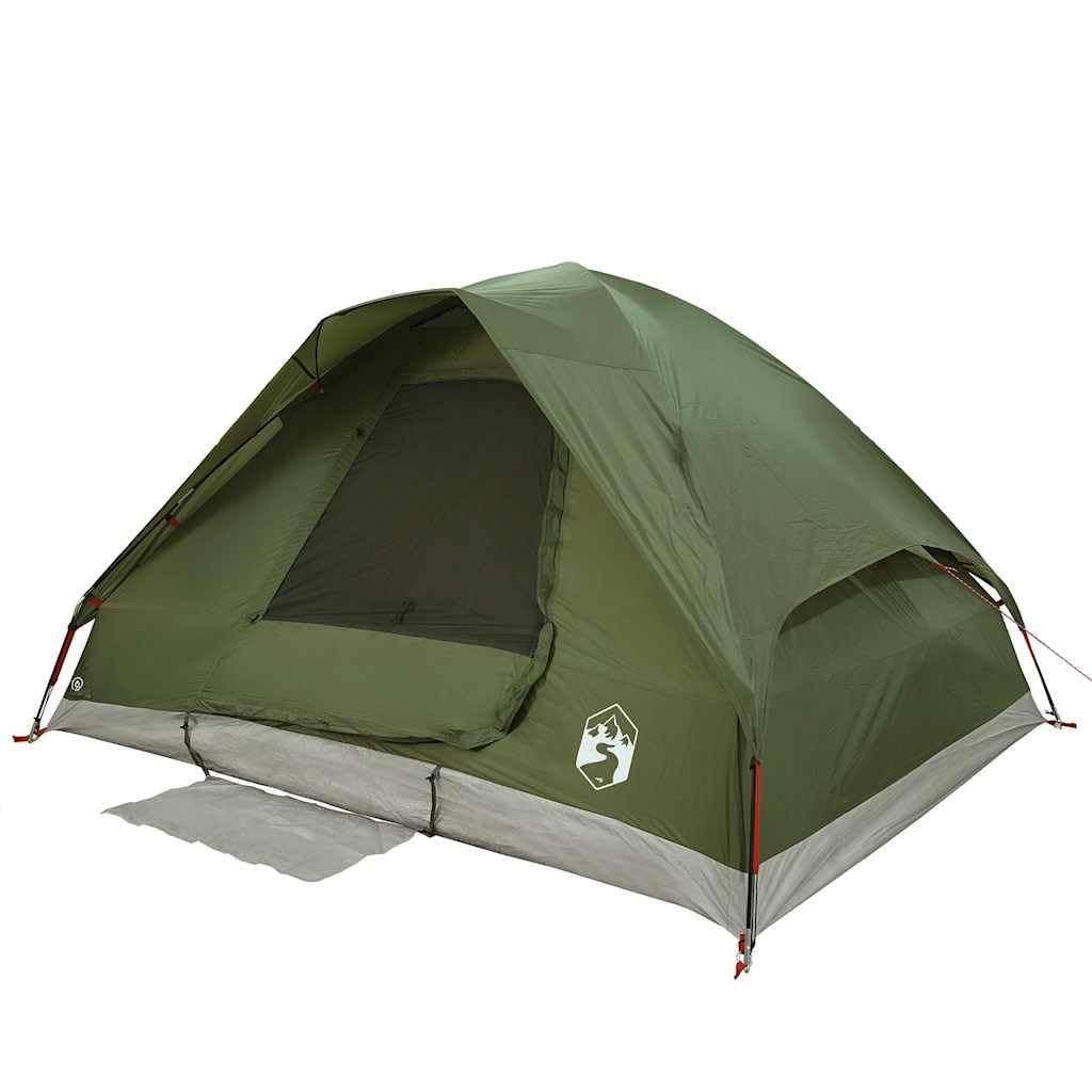 Kuppel-Campingzelt mit Wasserdichtem 185T Polyester, Abnehmbares Überzelt, Ideal für 2 Personen, Tunnelzelt, Camping Zelt, Familienzelt, Gartenzelt, Olivgrün, 220 x 156 x 123 cm