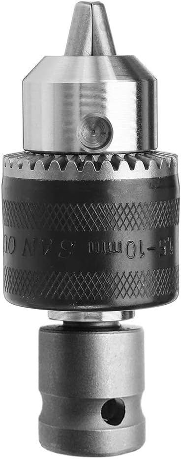 Yakamoz 1.5-10mm 1/16" - 3/8" Capacity Key Drill Chuck for Air Impact Wrench Converter Conversion Tool | 1/2 Inch Socket Square Female Adapter