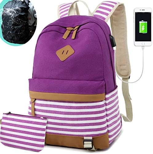 Teen Girls School Backpack Women College Laptop Backpack with USB Charging Port 15.6 inch Laptop