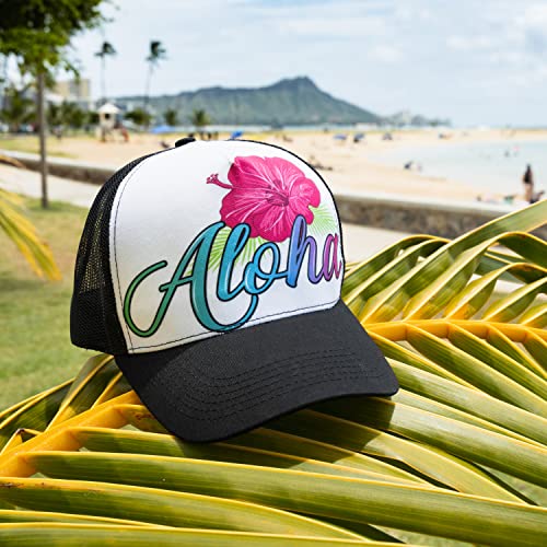 Aloha Designs - Sombrero Aloha con estampado hibisco hawaiano miniatura 2