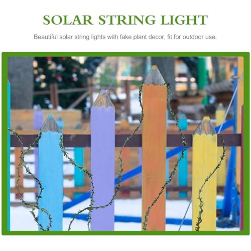 Luces solares de cadena exterior con hojas falsas 50 LED 5m miniatura 7