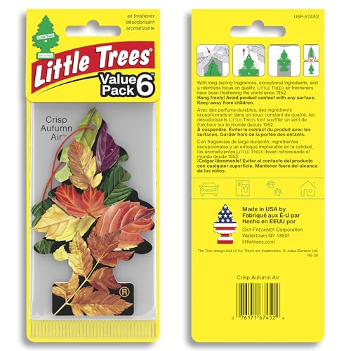 Image of LITTLE TREES Car Air Freshener | Hanging Tree Provides Long Lasting Scent for Auto and Home | Crisp Autumn Air, 24 Air Fresheners