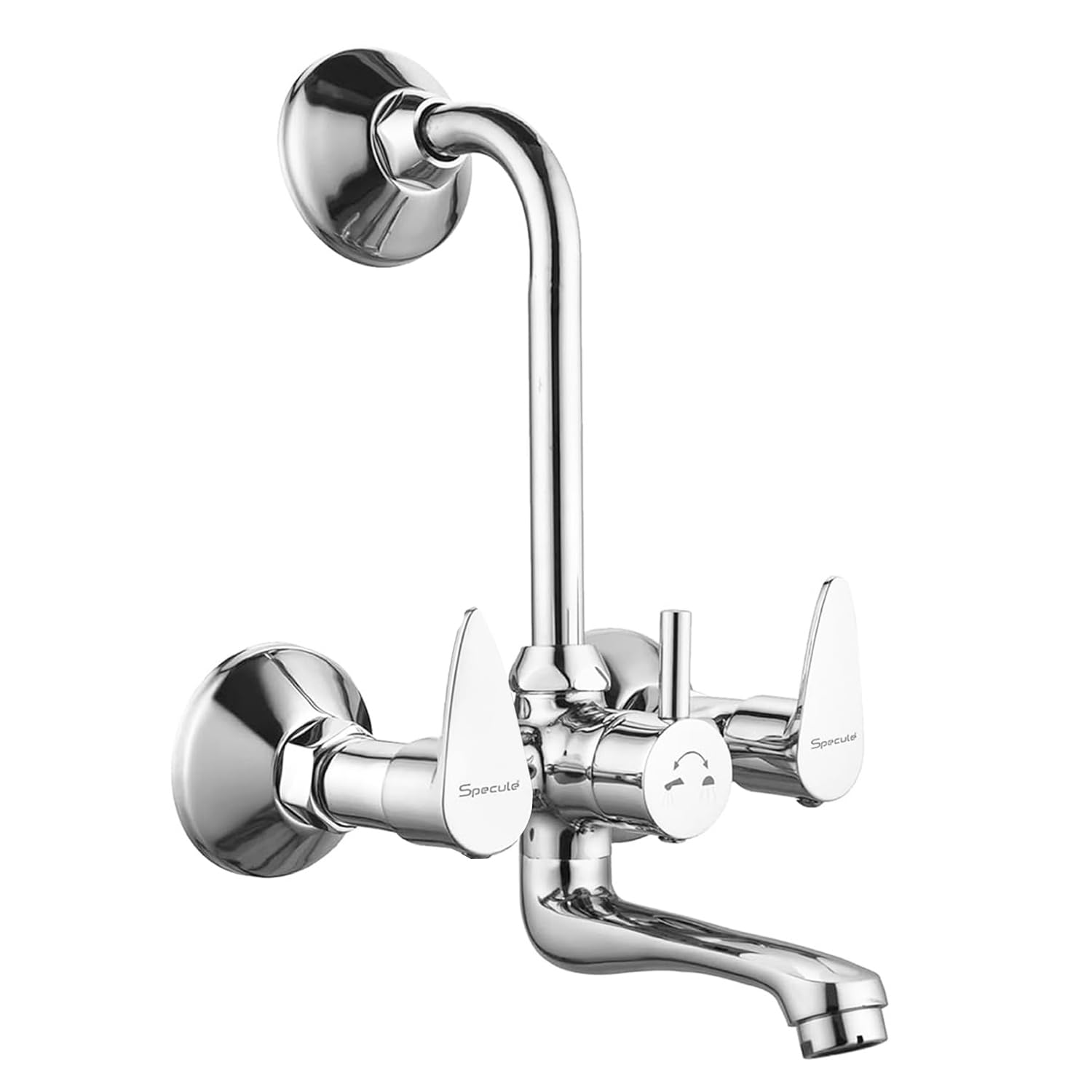 Specule 2-in-1 Wall Mixer with Wall Flange & Teflon Tape/Mixer Tap for Bathroom with Overhead Shower Provision and Long Bend Pipe/Bathroom Tap | Bathroom Mixer Shower Set (Chrome) (B0DH28LBYR) Amazon Price History, Amazon Price Tracker