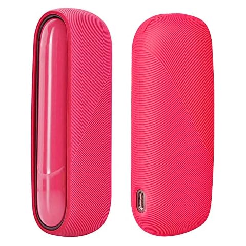 Aipwerer Schutzhülle mit Seitendeckel Case Hülle Set für IQOS 3/3 Duo, Silikon + ABS Plastic Zubehör, Soft Touch Schützt Gegen Kratzer, Runterfallen und Versehentliche Stöße (Rosarot) Cover