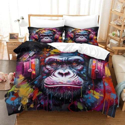 Housse de couette Orang-outan DJ, le cadeau idéal pour lit double