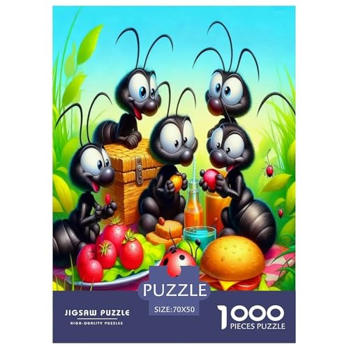 Ant Puzzles Giochi Educativo 1000 Pezzi Cute Insects Puzzle Di Cartone Decorazione Perfetta Sfide Divertenti Per Adulti E Bambini Da 12 Anni 70X50Cm/1000Pcs-image