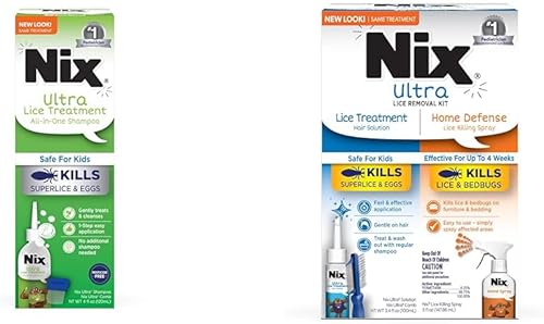 Miniatura 7 de Kit de tratamiento para piojos Nix para cabello y hogar, solución ultra para el cabello (3.4 fl oz), aerosol para matar chinches y piojos en el