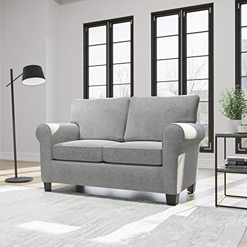 Edenbrook Willow Upholstered Loveseat With Rolled Arms – Living Room Furniture – Gray Small Loveseat - Seats Two – Loveseat For Small Spaces #TOP2