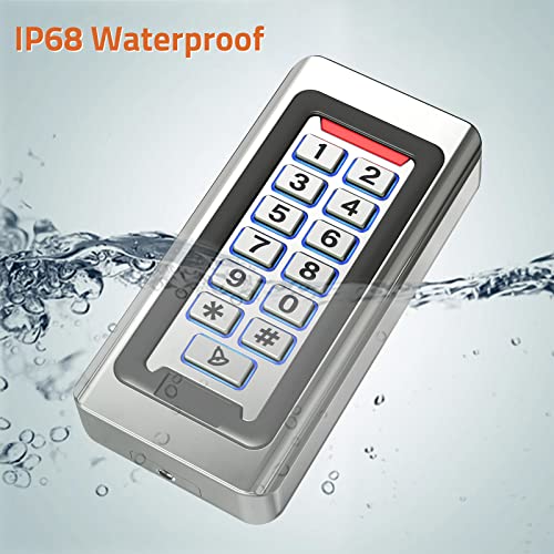 Wireless WiFi Access Control Keypad, Metal Stand-Alone Door Access Control System, EM Card Reader, Weatherproof, Backlight, TUYA Wireless Entry Security Access Controller for Garage Door, Gate Opener by AMOCAM - Image 6