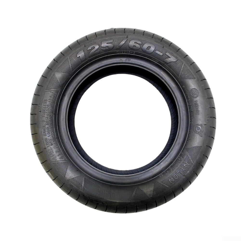NexRen Pneumatico di ricambio per scooter 125/60-7, ruota in gomma senza camera d'aria con assorbimento degli urti antiscivolo, nero 1 set di pneumatici nero
