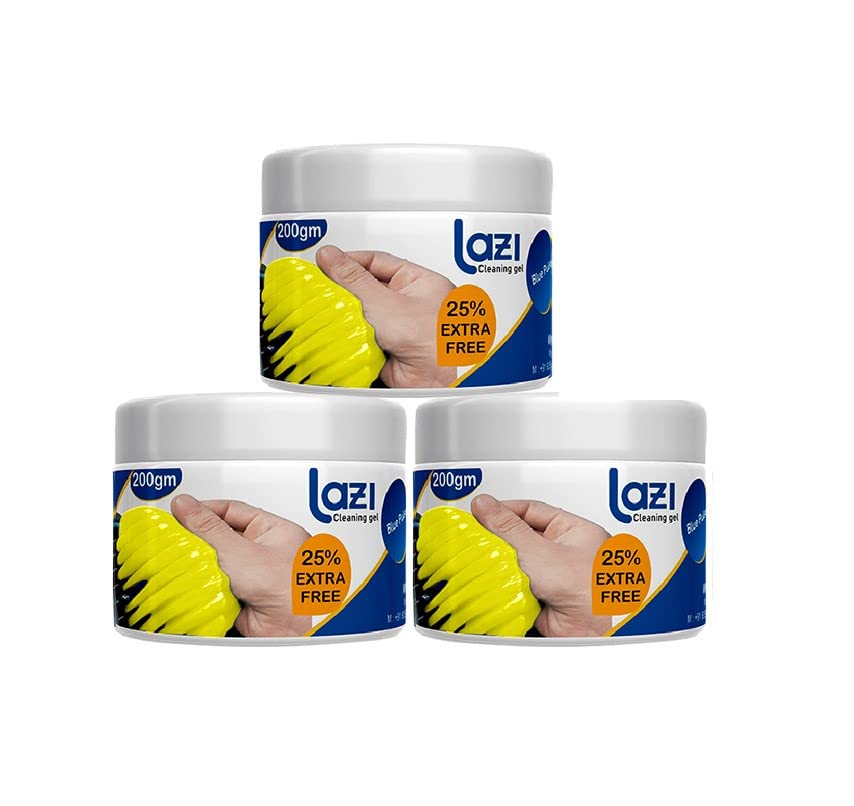 LAZI (Yellow Pack3) Multipurpose Keyboard PC Dust Cleaning Cleaner Slime Gel Jelly Putty Kit Magic Universal Super Clean Gel for Keyboard Laptop Car Accessories Electronic Product per Container 200gm-image-18