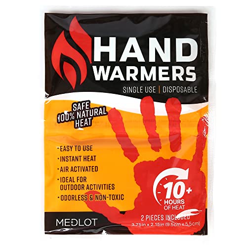 MEDLOT Heat Patch, Hand Warmers - Long Lasting, Safe Natural Odorless, Air Activated Warmers - Up to 10 Hours of Heat - 20 Pair, White
