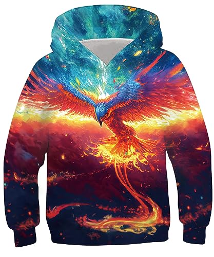 Image of TUONROAD Boys Hoodies 3D Graphic Sweatshirt Lightweight Pullover 6-16T cool