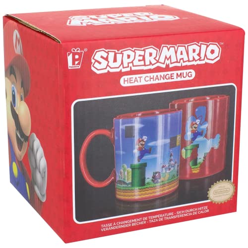 Toptoys2U Bargain Bundles Super Mario Mug Gift Set - Heat Sensitive Colour Changing Mug & Level Design Mug - Great Gift For All Ages Twin Pack #TOP2