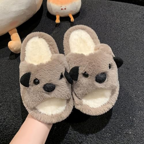 Kids Fuzzy Animal Slippers Cute Cartoon Plush Indoor House Shoes For Girls - image 2