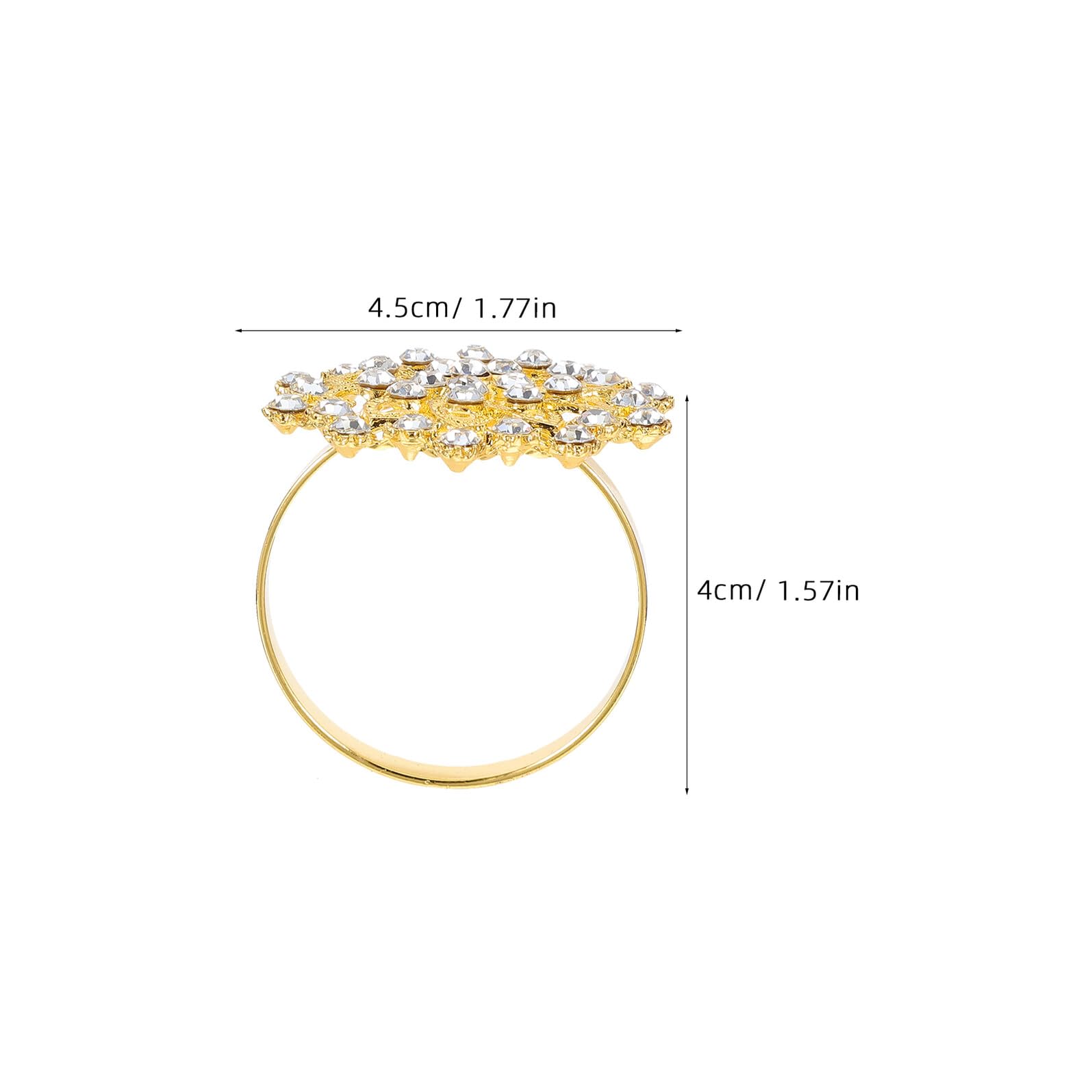 NOLITOY 12pièces Ronds de Serviette Strass Décoratifs et Ajourés Fer Doré pour Banquet de Mariage Lot