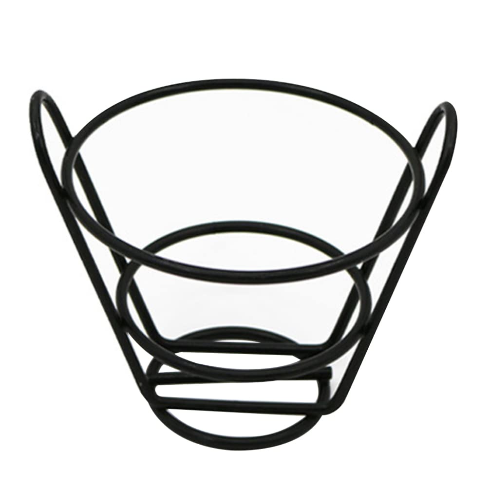 Angoily French Fries Stand Basket Stainless Steel Fish and Chips Holder Basket Metal Wire Fried Chicken Display Rack for Kitchen Restaurant (Silver)