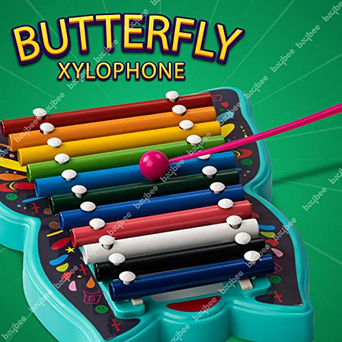Image of Baybee Baby Musical Toy Xylophone Piano Set for Kids | Colorful Sound Keyboard Instrument for Early Learning, Motor Skills & Hand Eye Coordination | Educational Gift for Boys & Girls (Butterfly)