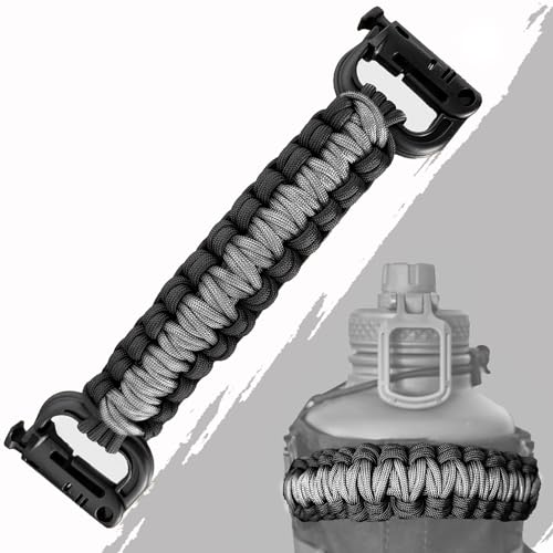 Iron Infidel Paracord Handle for Battle Bottle (Two-Tone, Black & Grey)