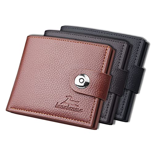 Image of Slim Wallet for Men with Coin Purse, Minimalist Wallet with Zipper, Bifold Mens Wallets with Credit Card Holder, PU Leather Men's Wallet with Money Clip, Carteras Para Hombres (BUCKLE COFFEE)