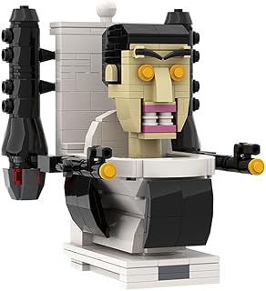 ICEBRICKS Skibidi Toilet Building Set, Rocket Toilet Man vs. Monitor Man Action Figure Building Blocks, Cool Anime Role Play Skibidi Toilet Toy, Funny Video Game Character for Kids and Fans (361 Pcs)