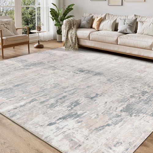 Homcomodar Tapis Salon Gris 160x230cm Poil Ras Tapis Boheme Lavable en Machine Moquette Chambre...