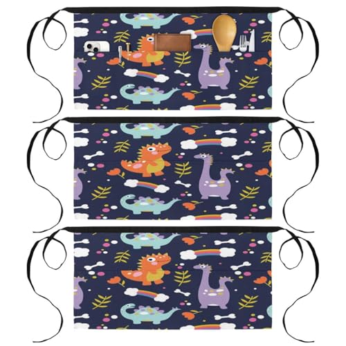 Demi-tablier pour cuisine et pâtisserie au motif dinosaure pour des moments créatifs en famille