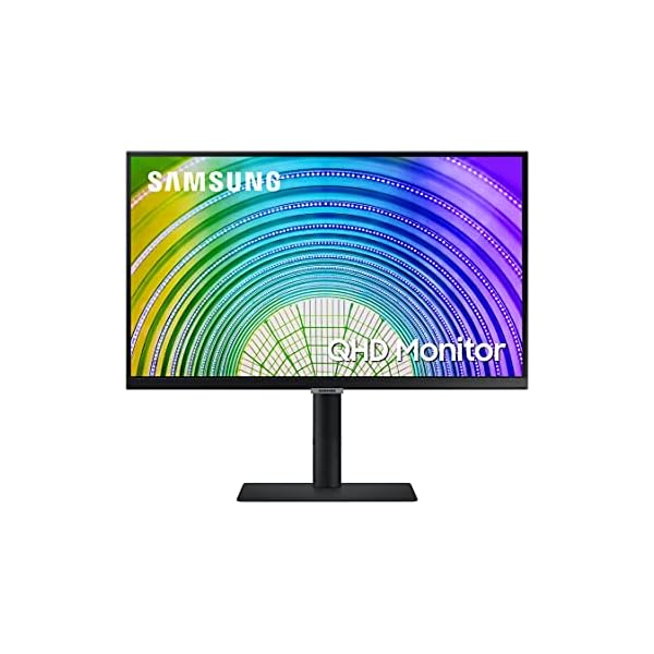 Samsung LS24A600UCUXEN - Monitor profesional de 24" QHD (2560 x 1440, IPS, 5ms, Flicker free, AMD FreeSync, 16:9, Ajustable en altura, inclinación, giro y pivote, HDMI, HDR10 & USB C), Negro