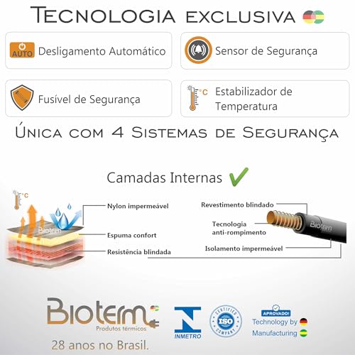 Manta Térmica Estética Analógica MEIO CORPO Bioterm - Certificação Inmetro e Iso9001
