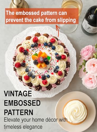 12" White Cake Stand for 10" Cake, Porcelain Cake Plate, Cake Pedestal Stand, Round Dessert Stand, Wedding Cake Stand for Party, Birthday, Baby Shower, Christmas, Home Decorating Cake Display Stand - Image 5