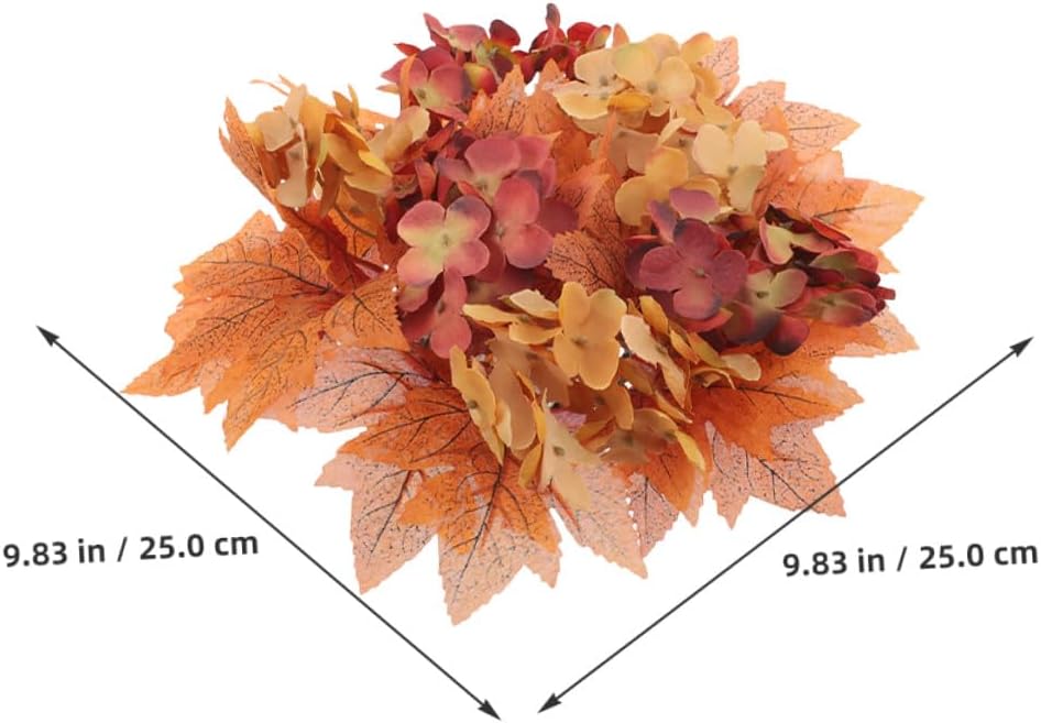 Alipis 2pcs Fall Candle Rings Wreaths with Artificial Pumpkin and Maple Leaf Garland for Thanksgiving Day Table Decor and Front Door Hanging Versatile Autumn Candle Holder Rings for