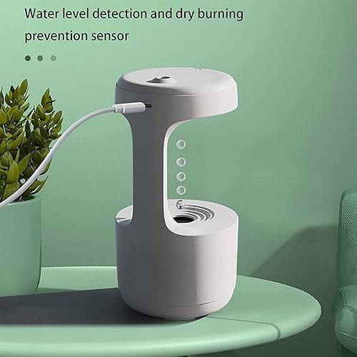 Miniatura 5 de Humidificador de gotas antigravedad, humidificadores de aire para escritorio de dormitorio, oficina, capacidad de agua de 27.1 fl oz, mini