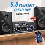 AK45 Stereo Audio Amplifier,300W Home 2 Channel Wireless Bluetooth 5.0 Power Amplifier System, Home Amplifiers FM Radio, USB, SD Card, with Remote Control Home Theater Audio Stereo System - Image 4