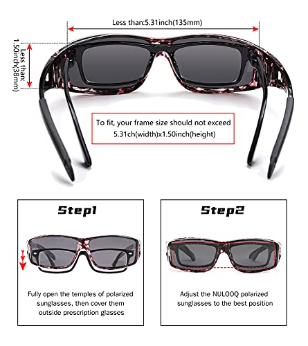 NULOOQ Sunglasses Fit Over Glasses, Polarized Lens Wear Over Prescription Glasses, Wrap Around Sunglasses for Men Women3