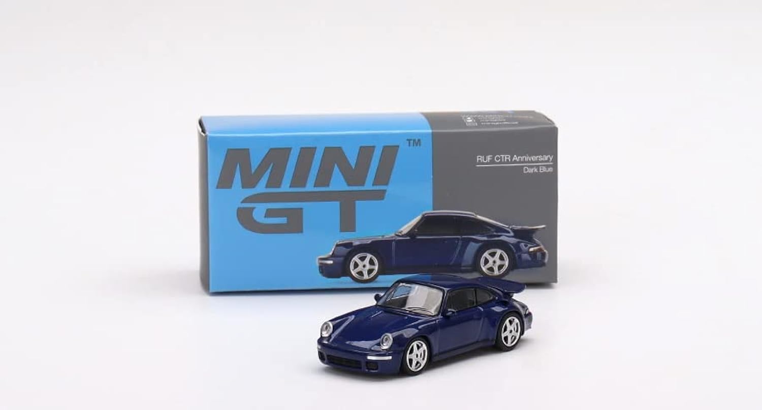 True Scale Miniatures Model Car Compatible with Porsche 911 RUF CTR Anniversary Dark Blue 1/64 Diecast Model Car MGT00451