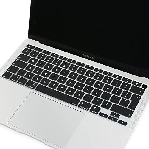 MOSISO Tastiera Cover Solo Compatibile con MacBook Air 13 Pollici 2020 A2179 Backlit Tastiera Magica con Display Retina & Touch ID, Impermeabile Antipolvere Silicone Protettiva, Nero
