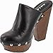 Mark and Maddux Antonio-06 Wood Effect Platform Women's Clogs in Black